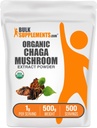 BulkSupplements.com Orgánica Chaga Mushroom Extract Powder - Orgánica Chaga Powder, Mushroom Supplement - Gluten Free, 1g por Serving, 500g (1.1 lbs) (Pack of 1)