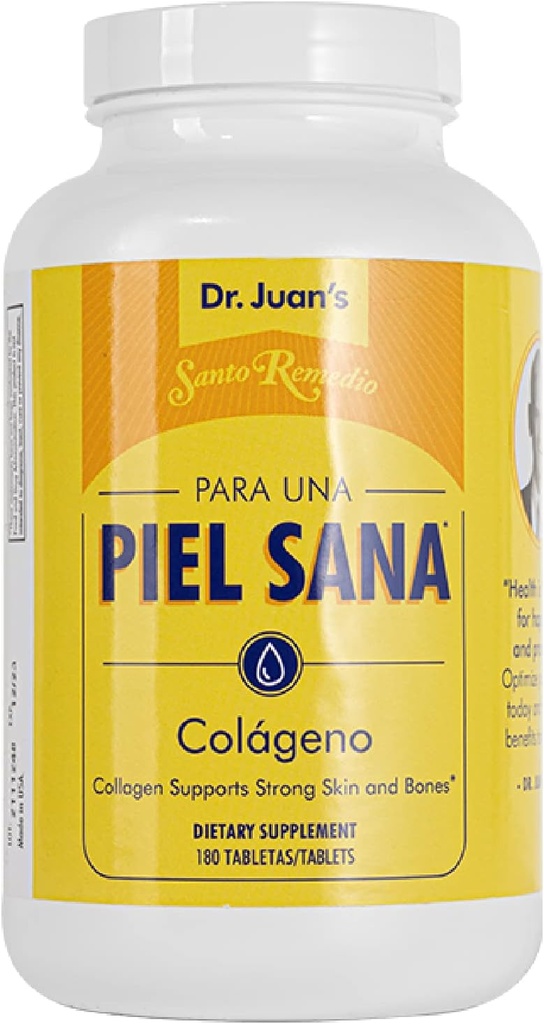 Santo Remedio Collagen, Dietary Supplement, Supports Strong Skin and Bones, Contains Vitamin C and Collagen Peptides, Non-GMO, Gluten Free, No Artificial Flavors, 120 Tablets, 90 Servings