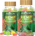 Ganchos de cáñamo 450.000 mg para el apoyo a la cama de sonido profundo y el alivio de la molestia, cáñamo afrutado Gummy infundido Omega 3, vitaminas, hecho en EE.UU.