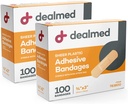 Bandages de adhesivo flexibles de chapa de plástico - 100 Conde (2 Pack) Bandages with Non-Stick Pad, Latex Free, Wound Care for First Aid Kit, 3" x 3/4"