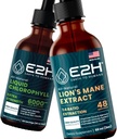 E2H: Liquid Chlorophyll and Lion's Mane Mushroom | Vegan, Non-GMO - 2 Fl Oz Each (4 Fl Oz Total) - Bundle