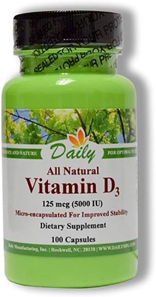 Fabricación diaria Vitamina D3 5000 UI (125 mcg)