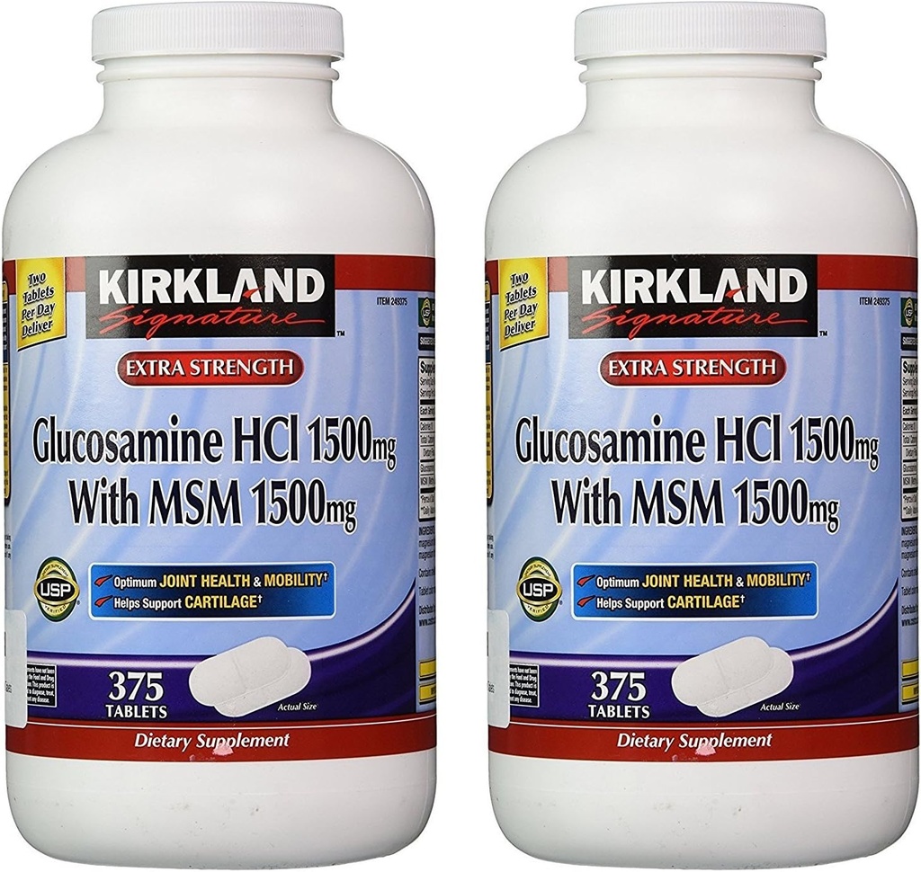 Glucosamina firma Kirkland con MSM, 375 Tabletas (2 Pack)