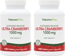 NaturesPlus Ultra Cranberry 1000-180 Tablas de liberación sostenidas, Pack of 2 - Apoya un Tract urinario saludable - No GMO, Vegetariano, Gluten Gratis - 180 Total Servings