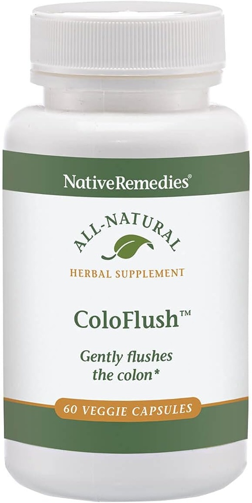 Remedios nativos ColoFlush - Todos los suplementos herbales naturales para la fluidez suave del colon - apoya el funcionamiento saludable del sistema digestivo - 60 cápsulas vegetales