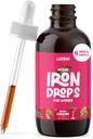 LLORENS PHARMACEUTICAL Iron Supplement for Women Iron Drops Daily Support, 20mg of Polysaccharide Complex Free Taste, Natural Sweeteners, Vegan and Paraben Free (Berry Daiquiri, 4 Fl Oz)