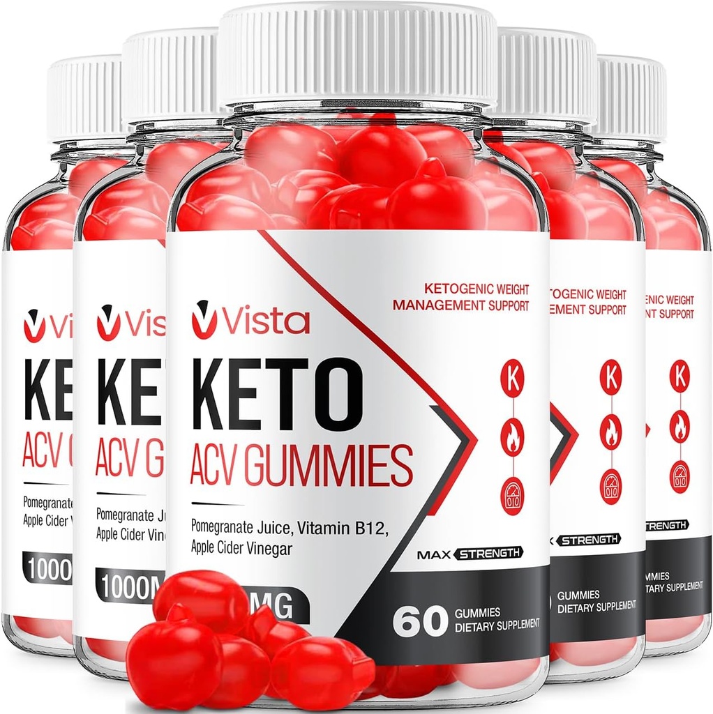 (5 Pack) Vista Keto ACV Gummies - Advanced Formula Vista Keto Plus ACV Gummies Apple Cider Vinegar Vista ACV Suplemento dietético Hombre Mujeres (300 Gummies)