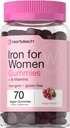 Horbäach Iron Gummies for Women tención 70 Conde ← Grape Flavor tención Suplemento con B Vitaminas Folate y Zinc viv Vegan, Non-GMO & Gluten Free