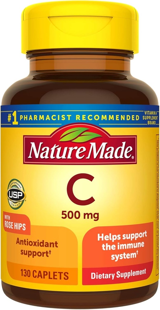 Vitamina C 500 mg Cápsulas con Caderas de Rosa, 130 Condes