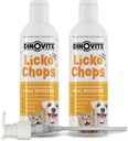 Lickochops dinovitos para perros &amp; gato suplemento mejorado con Omega-6, 3 ácidos grasos, Probióticos y vitamina E, 16 oz con bomba