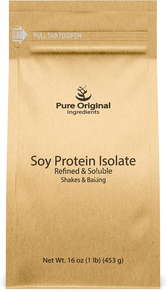 PURE ORIGINAL INGREDIENTES Soy Protein Isolate, Siempre Puro, No Fillers o Aditivos (1 libra)