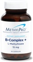 MetilPro B-Complex + L-Methylfolate 15 mg - Complejo de vitamina B metilada para mujeres y hombres, Soporte de energía celular con folato, niacina y biotina, Suplemento VIT B - 30 cápsulas veganas