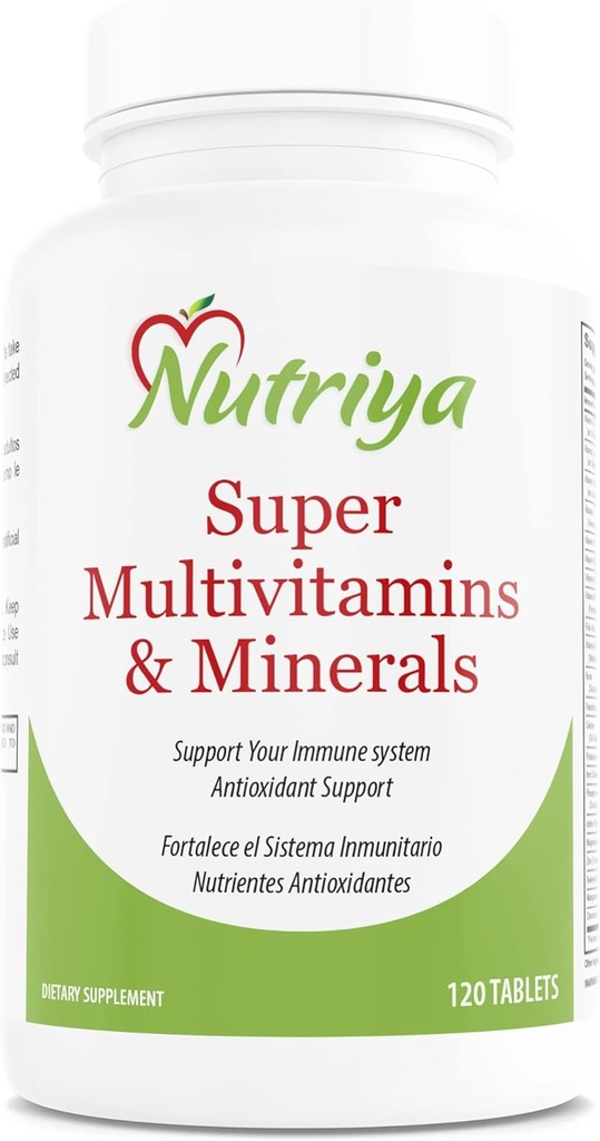 Nutriya Super Multivitaminas y Minerales -para Mujeres y Hombres - Más de 70 Vitaminas, Minerales, antioxidantes, Aminoácidos -Apoyos Producción Celular de Energía y Sistema Inmunitario Salud
