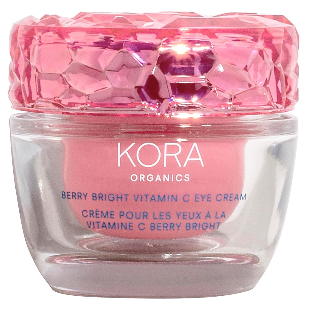 KORA Organics Berry Bright Firming Vitamin C Eye Cream, Hydrate & Strengthening, Certified Organic, Cruelty Free, Refillable, 0.50 fl oz