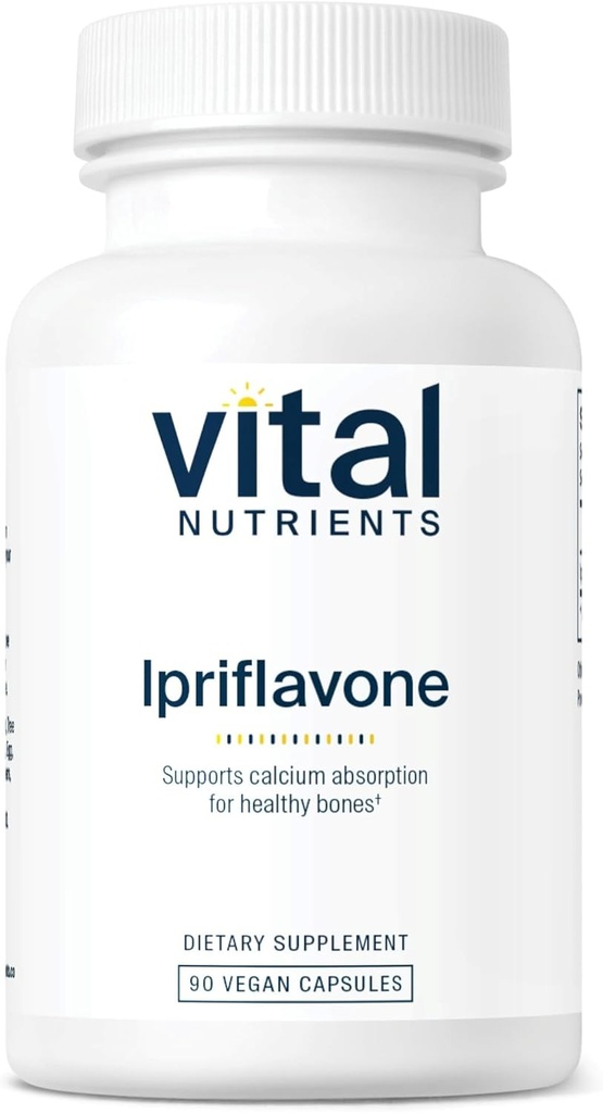 Vital Nutrients Ipriflavone 600mg | Isoflavone Support for Healthy Bones and Calcium Absorption | Gluten, Dairy, Soy Free | Non-GMO | 90 Capsules