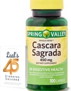 Cascara Sagrada 450mg. Spring Valley Cascara Sagrada 450mg 100 Cuenta, Whole Herb Cascara Sagrada Salud Digestiva Suplemento dietético Capsules Bundle con 45 Diabetes de Luall Decodificado