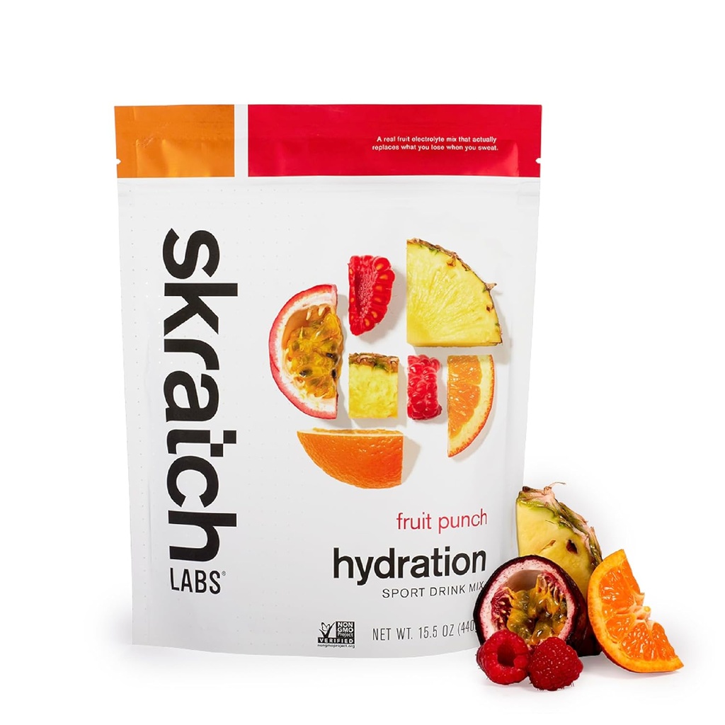 Skratch Labs Hydration Powder ← Sport Drink Mix ← Electrolytes Polvo para el ejercicio, la resistencia y el rendimiento ← Fruit Punch  20 Servings ← Non-GMO, Vegan, Kosher