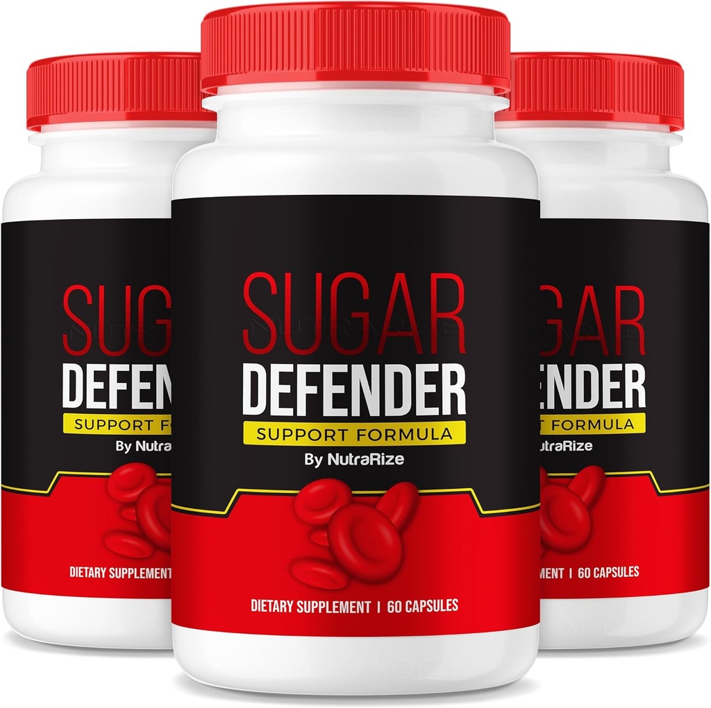 NutraRize (Pack of 3 Sugar Defender Supplement to Maintain Healthy Levels, Sugar Defense 24 All-Natural Dietary Pills, Advanced Support Formula for Wellness, Reviews (180 cápsulas)