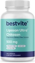 BESTVITE Liposan Ultra Chitosan 500mg (240 cápsulas) - Más rápido Patenado Actuando Than Regular Chitosan - No Stearates - No Fillers