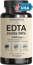 VINATURA EDTA Capsules - 1500mg por serv, EE.UU. Hecho " Tested, Liver Support - Edta Calcium Disodium, Kale Extract - 90 Capsules 45 Servimientos