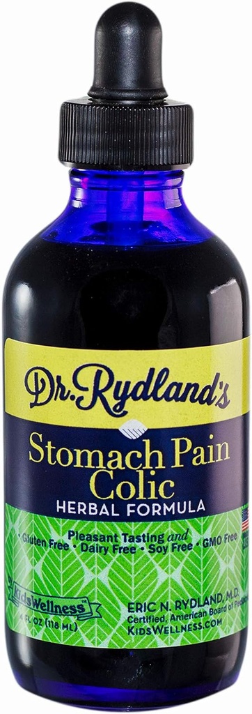 El suplemento herbario del Dr. Rydland ← Creado por KidsWellness  durable Great for Infants to Adults TEN Stomach " Colic ANTE Relieves Indigestion, Stomach Pain, Gas, Bloating and Colic Symptoms ← 4 Ounce Bottle