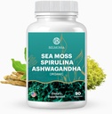 Moss de Mar con Spirulina y Ashwagandha Blend Capsules, Mood, Immune Support " Stress Relief, Micro Ingredients " Antioxidants Source — Non-GMO, Vegan Superfood Supplement, 90 Count