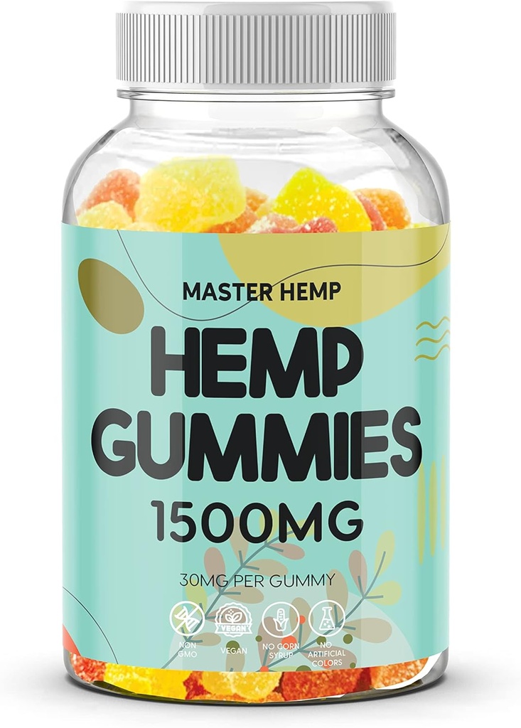 Naturales de cáñamo de frutas Gummies de alta resistencia - Aceite de cáñamo vegano Infundido Gummies Edibles Performance Great for Peace & Relaxation, Bloom Favorite Gummy