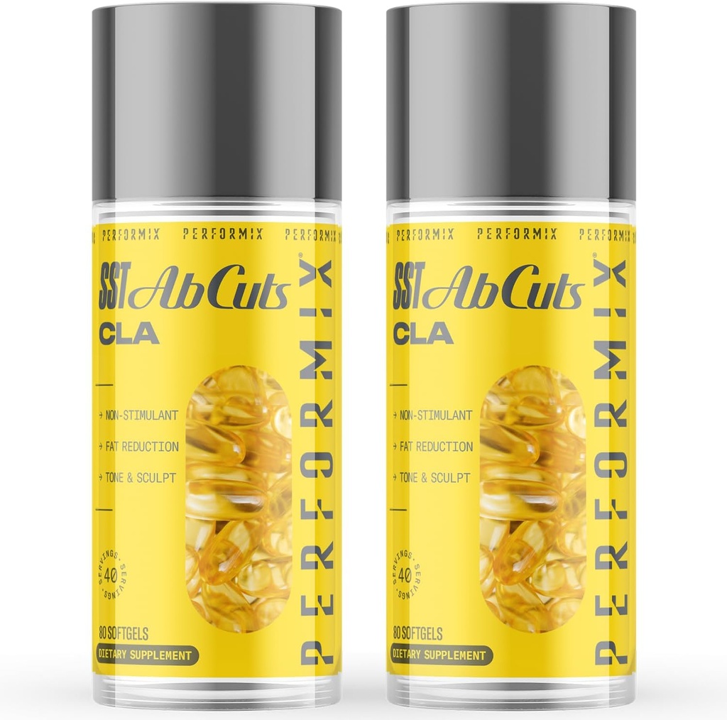 PERFORMIX - SST AbCuts - CLA 1,000 mg - Stim Gratis - Thermogenic - Fitness Goals - Metabolism Booster - Salud &amp; Bienestar - Safflower Oil, Omega 3, Flax Seed & vitamina E - Pre Workout - 160 Softgels