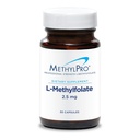 MetilPro L-Methylfolate 2.5 mg - L Folato de metil, Suplemento de metillfolato para hombres y mujeres, vitamina metilada B9 (5-MTHF) para la salud cerebral, el foco y la calma - 30 cápsulas (Pack of 1)