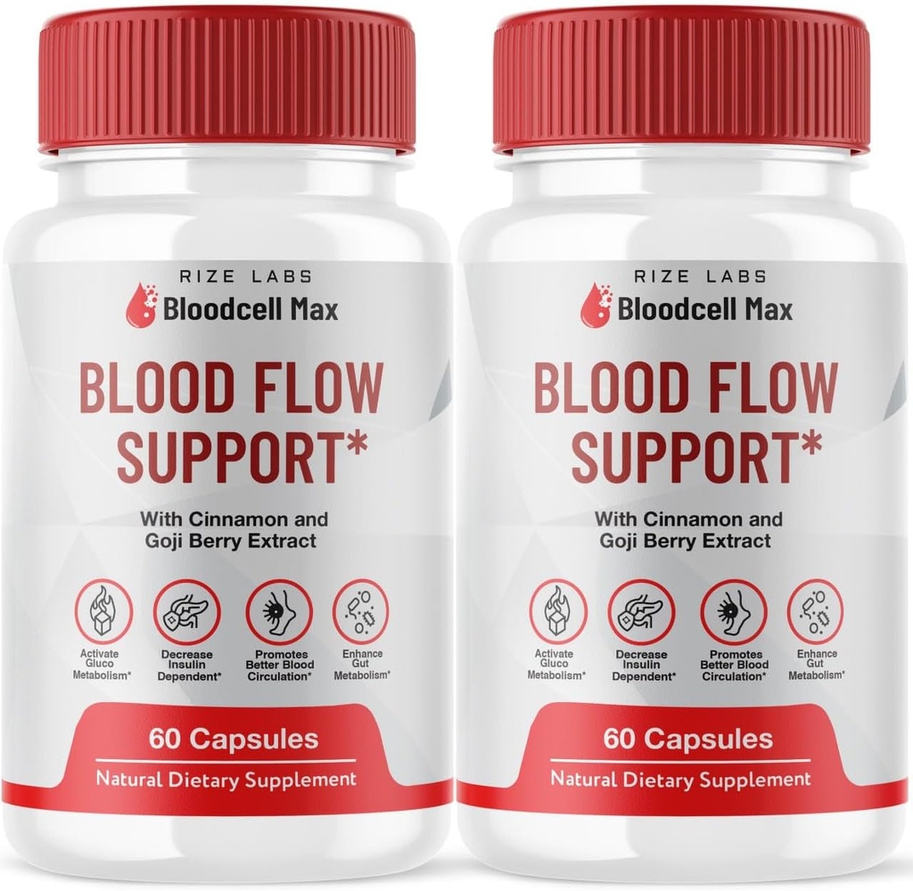 (2 Pack) Bloodcell Max - Bloodcell Max Capsules to Maintain Healthy Levels, Bloodcell Max Advanced Formula for General Health, BloodcellMax Pills Review (120 cápsulas)
