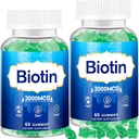 Piel de pelo y uñas Gummies, 2 Pack High Potency Hair Vitamin for Women, Men &amp; Kids, Vitamin D &amp; E,B16,B12, Biotin Gummies for Hair Growth, Skin, and Stronger Nails