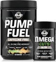 PMD Sports Ultra Pump Fuel Caffeine Gratis - Pre Workout – Rainbow Sherbet (30 Servings) Sports Omega Cuts Elite Thermogenic Fat Burner (90 Softgels)