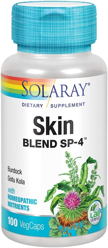 SOLARAY Skin Blend SP-4 | Herbal Blend w/Cell Salt Nutrients to Help Support Healthy Skin | Non-GMO, Vegan | 100 VegCaps