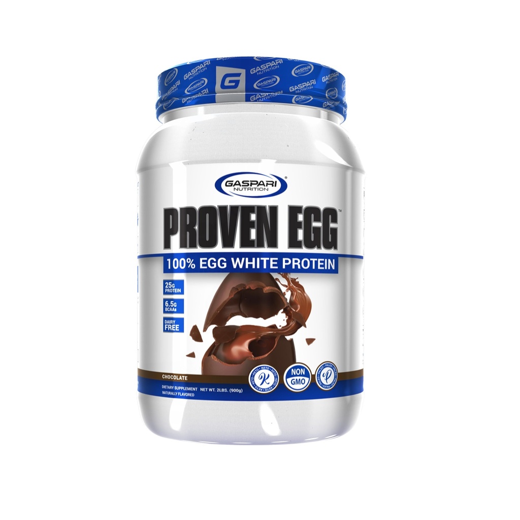 Gaspari Nutrition Proven Egg, 100% Egg White Powder, 25g Protein, Keto Friendly, Dairy, Lactose, and Soy Free (2 lbs, Chocolate)