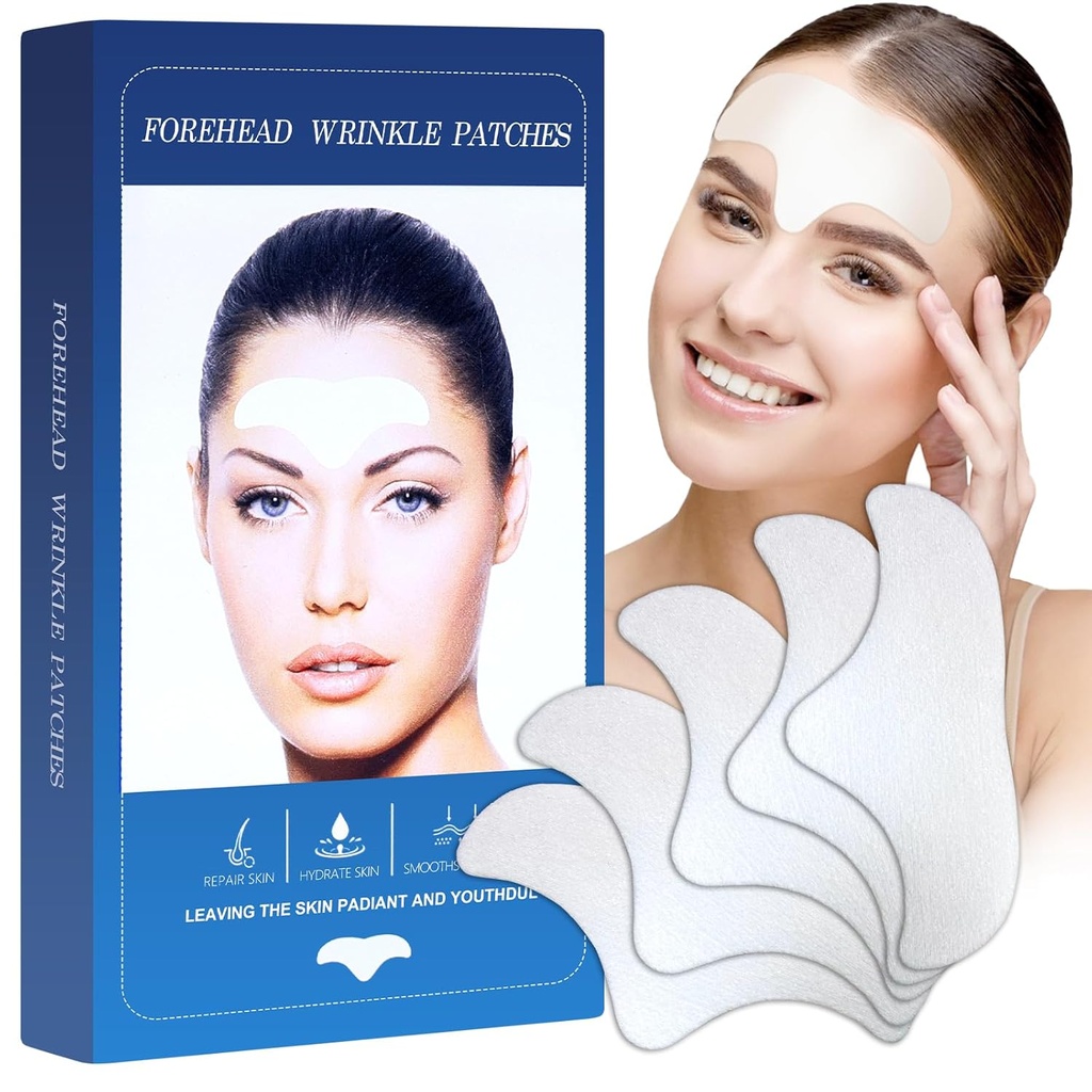 Patches de arrugas de la frente 12Pcs - Patches de arrugas faciales para las arrugas, antirrugas con aloe Collagen &amp; Vitamina E, Arrugas de la frente Tratamiento para las mujeres