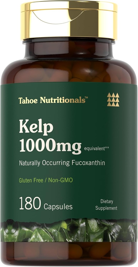 Tahoe Nutricionales Kelp Suplemento Capsules Silencio 1000mg Silencio 180 Cuenta Silencio No GMO &amp; Gluten Free Extract