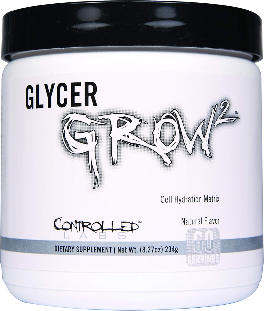 GlycerGrow 2, Incrementar el volumen celular y la vascularidad, ayuda a mejorar la resistencia, el crecimiento y la recuperación, ayuda a mantener la intensidad del entrenamiento, 60 servicios, desarmados