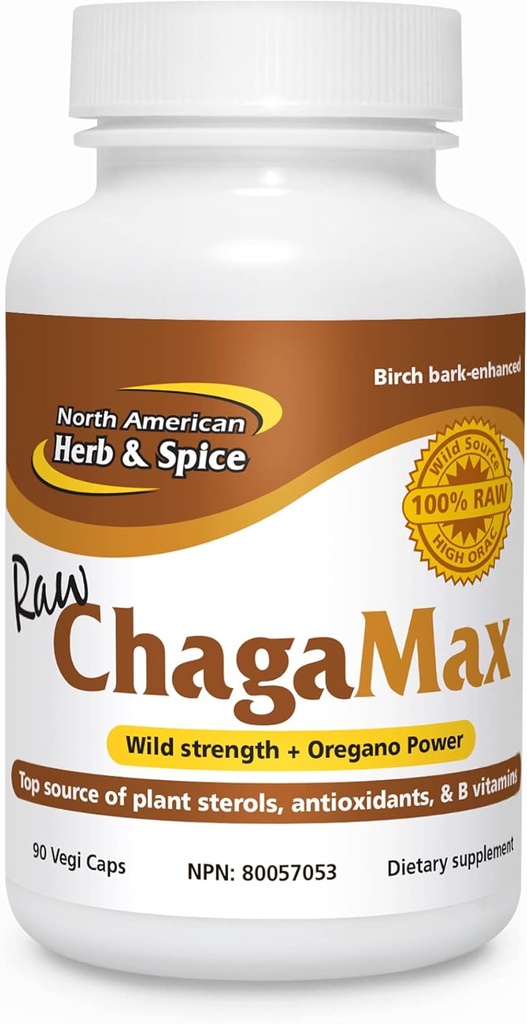 Herb de América del Norte " Spice ChagaMax - 90 cápsulas - Adaptógeno, Apoyo Adrenal, Resistencia " - Chaga Wild Mushroom Supplement, Whole Food Herbs - Non-GMO - 90 porciones totales