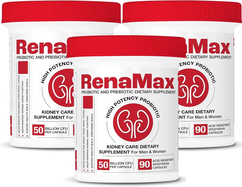 Capsule Kidney Restores & Kidney Care Supplement - Probiotic & Prebiotic Supplement to Support Normal Kidney Function - 50 Billion CFU per Capsule - Made in U.S.A (270 Caps (3 Pack))