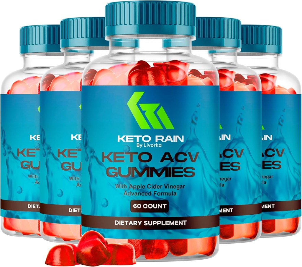 (5 Pack) Keto Rain Gummies - Keto Rain Advanced ACV Gummys, Keto Rain ACV Gummy 1050MG - All Natural Keto Rain Apple Cider Vinegar, KetoRain ACV Gummys, 300 Gummies por 5 meses
