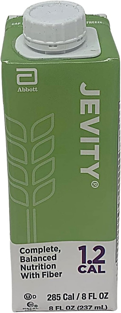 Jevity 1.2 Cal Nutrición de alta proteína con fibra patentada Blend, listo para usar, 8 onzas fluidas (Pack of 24)