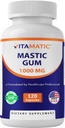 Vitamatic Mastic Gum 1000mg per Serving - Soporte Función Digestiva, Salud Gastrointestinal, Immune y Bienestar Oral, 120 cápsulas