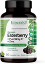 EMERALD LABS Elderberry Plus - Digestive &amp; Immune Support with European Elderberry Extract, Vitamin C as PureWay-C & Albion Chelated Zinc - Vegan &amp; Gluten-Free - 60 cápsulas vegetales (30-Day Supply)
