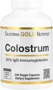 California Gold Nutrition Colostrum Concentrated Bovine Pre-Milk Suplemento Destacando Inmunoglobulinas - Immune Support - Gluten Free, Non-GMO, No Antibiotics - 240 Veggie Capsules