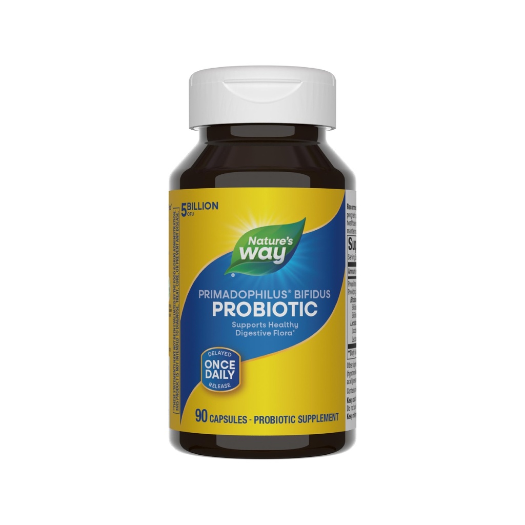Camino de la Naturaleza Primadophilus Bifidus Probiótico, soporta Flora Digestiva*, 5 Billion Live Probiotic Cultures per Capsule, Lactobacilli, Bifidobacteria, 90 Capsules (Packaging May Vary)
