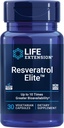 Extensión de vida Resveratrol Elite, Trans-resveratrol, Envejecimiento saludable, Salud cardiovascular, Salud cerebral, Estrés oxidativo, Libre de gluten, No GMO, Vegetariano, 30 cápsulas