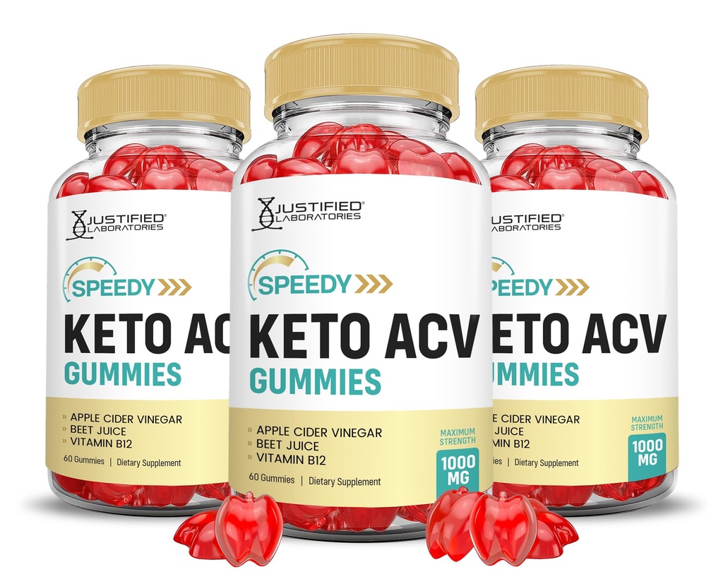 Laboratorios justificados (3 Pack Speedy Keto ACV Gummies Advanced Formula 1000MG Speedy Keto Gummies Apple Sider Vinegar Formulado con Pomegranate Beet Juice Powder B12 Vegan Non GMO 180 Gummys
