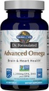 Garden of Life Dr. Formulated Advanced Omega Fish Oil - Lemon, 1.290mg EPA, DHA + DPA en Triglyceride Form, Single Source Omega 3 Suplemento para Ultimate Brain & Heart Health, Non-GMO, 60 Softgels
