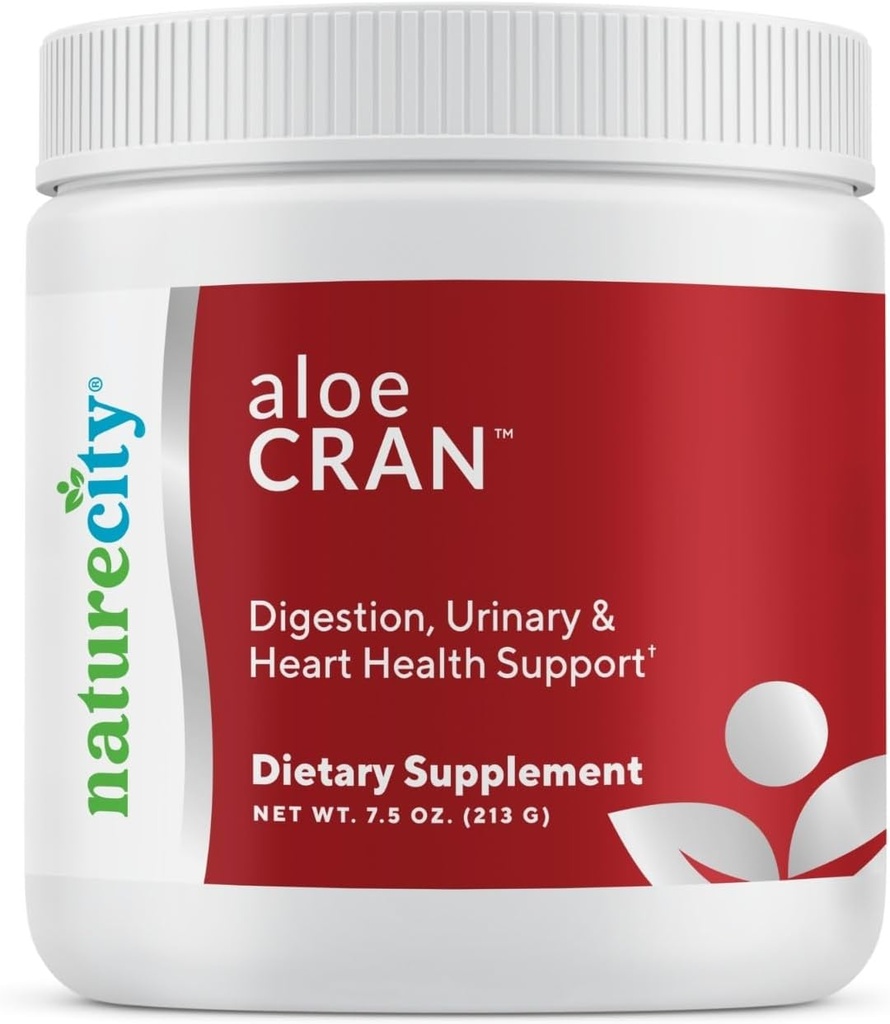 NatureCity AloeCran - Pure Aloe Vera Blend with Cranberry Powder Supplement - Sugar Free Fiber Combo Mix for Digestive and Urinary Health - Gut & Metabolic Health Support - 30 Days of Supply