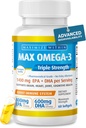 Máximo Slim Max Omega 3 Fish Oil Pills - Triple Strength Fish Oil Supplement (2000 mg Total Omega 3 Fatty Acids: 600mg DHA + 800 mg EPA por Serving)